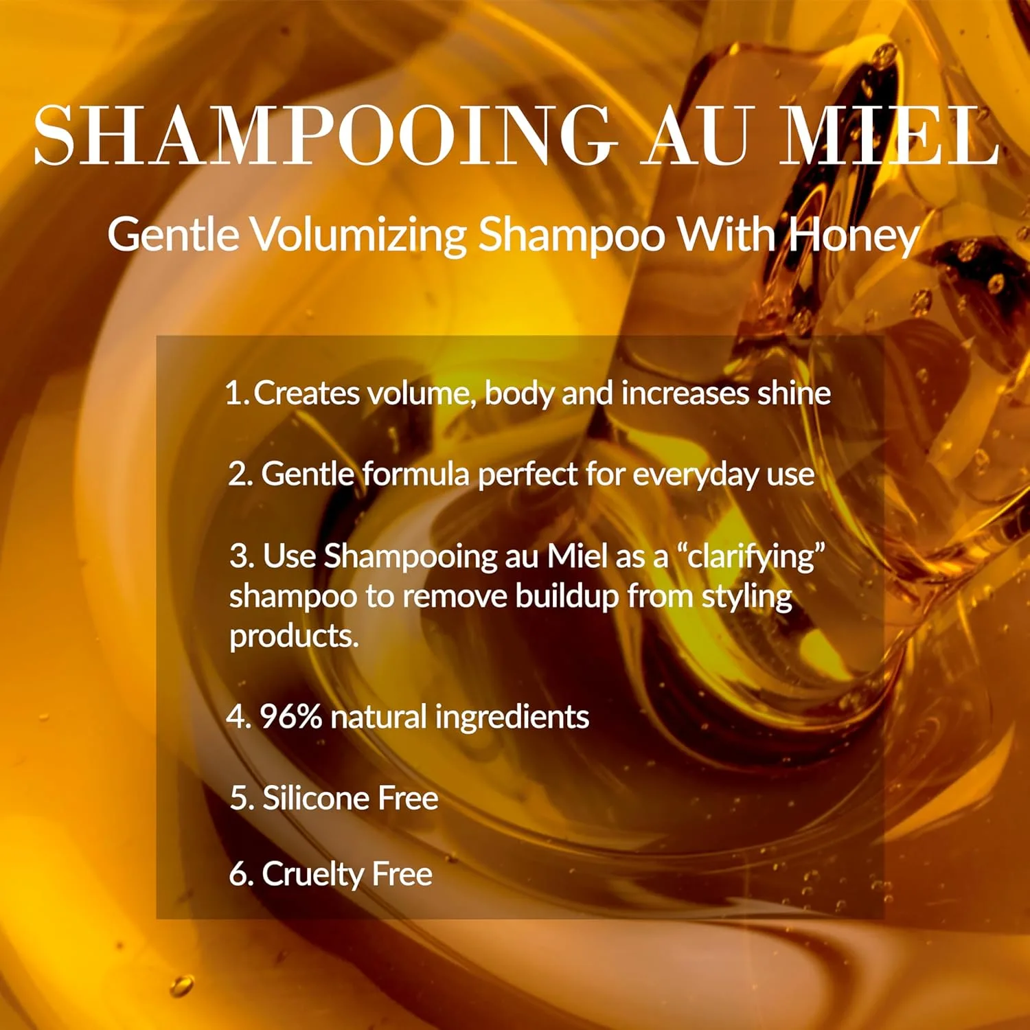 Шампунь для объема Leonor Greyl Gentle Volumizing Honey с медом, 96% натуральных ингредиентов, экстрактами лавандового меда и французской розы, 118 мл — фото 3