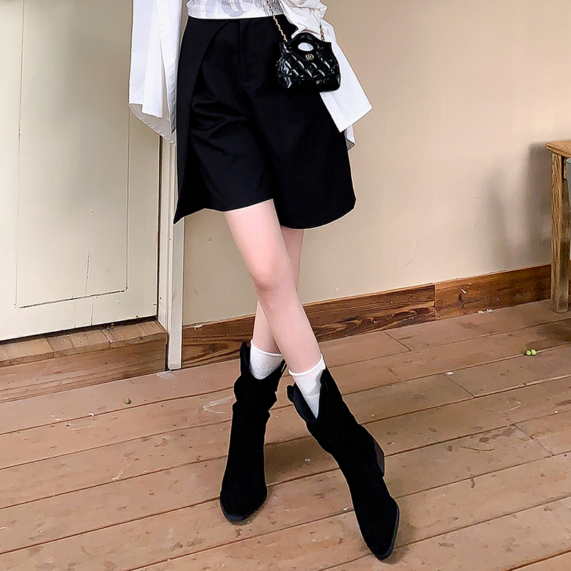 Echo&yolo Черные женские ботинки на шнуровке с подкладкой из флиса, цвет Black Fleece-Lined — фото 4