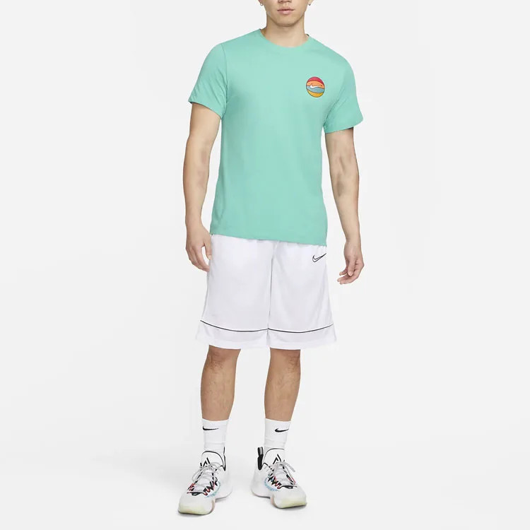 Nike Футболка dri fit мужская с круглым вырезом, умеренный прямой крой, бирюзовый — фото 4