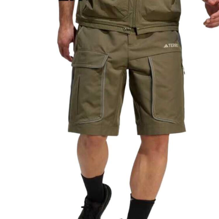 Adidas Терре SS25 спортивные шорты мужские olive green
