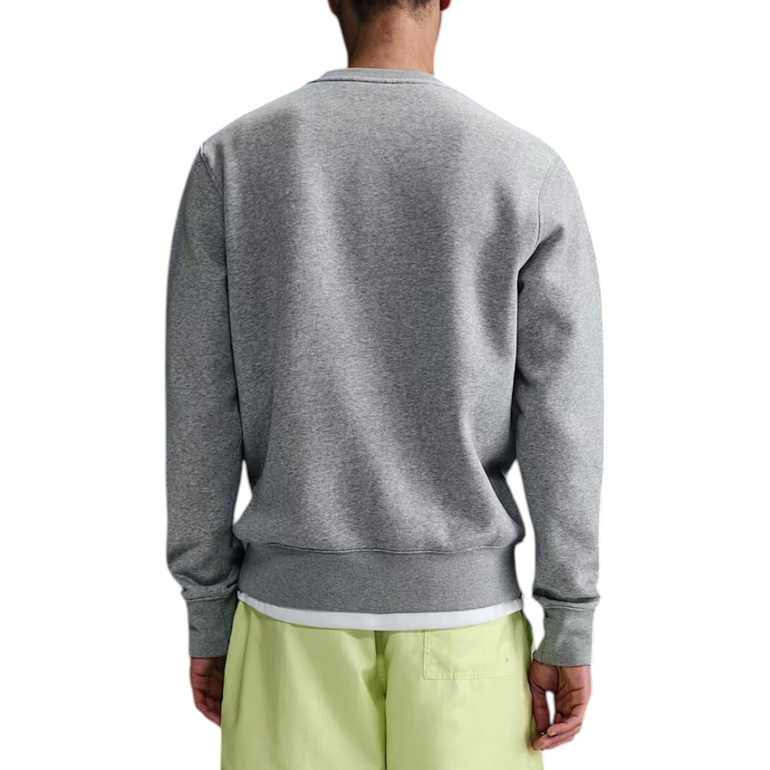 Свитшот Nike Club Fleece Crew, темно-серый меланж/белый — фото 2