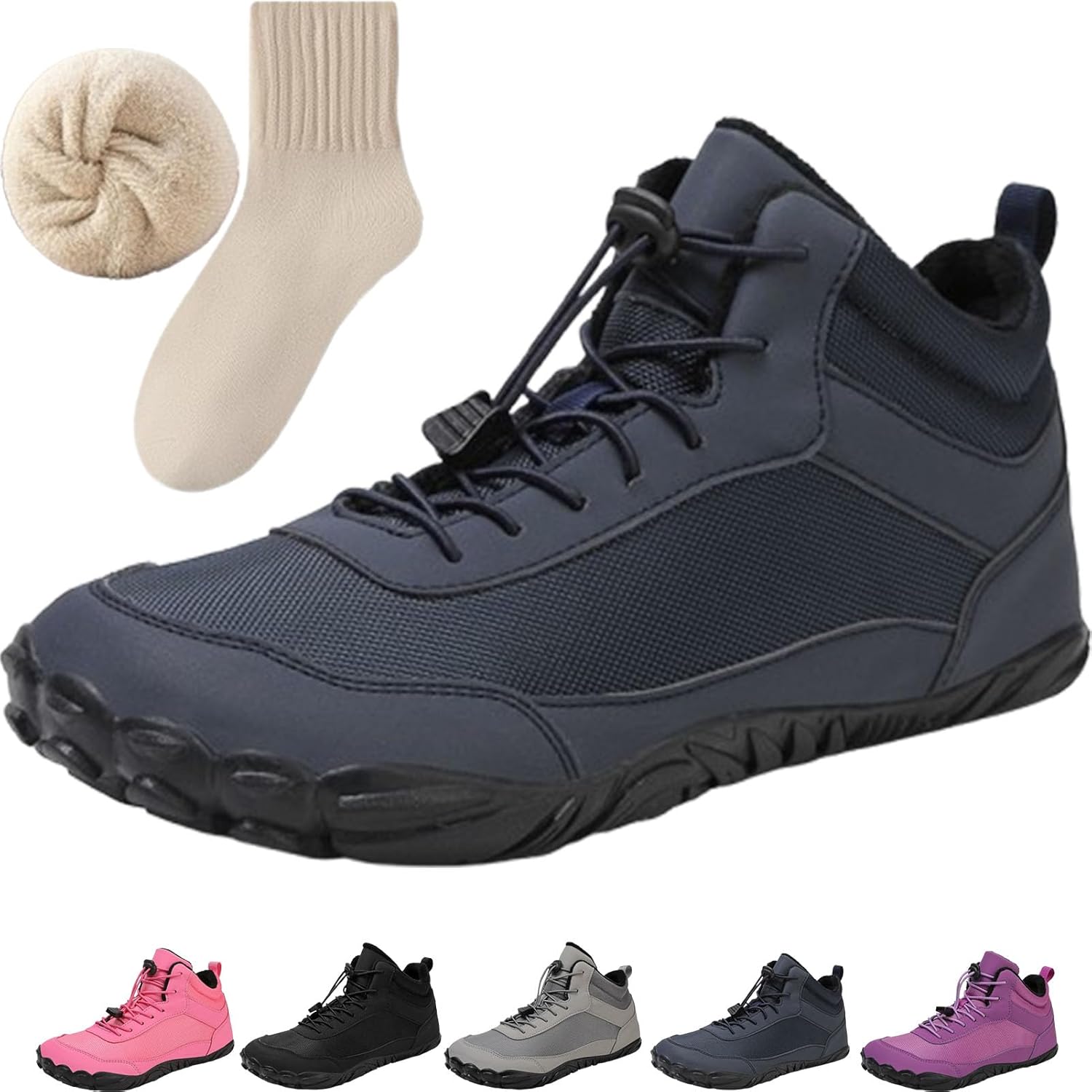 

Зимние походные ботинки для женщин и мужчин, водонепроницаемые противоскользящие снегоступы, повседневная уличная обувь, теплые ботинки для прогулок Generic, синий