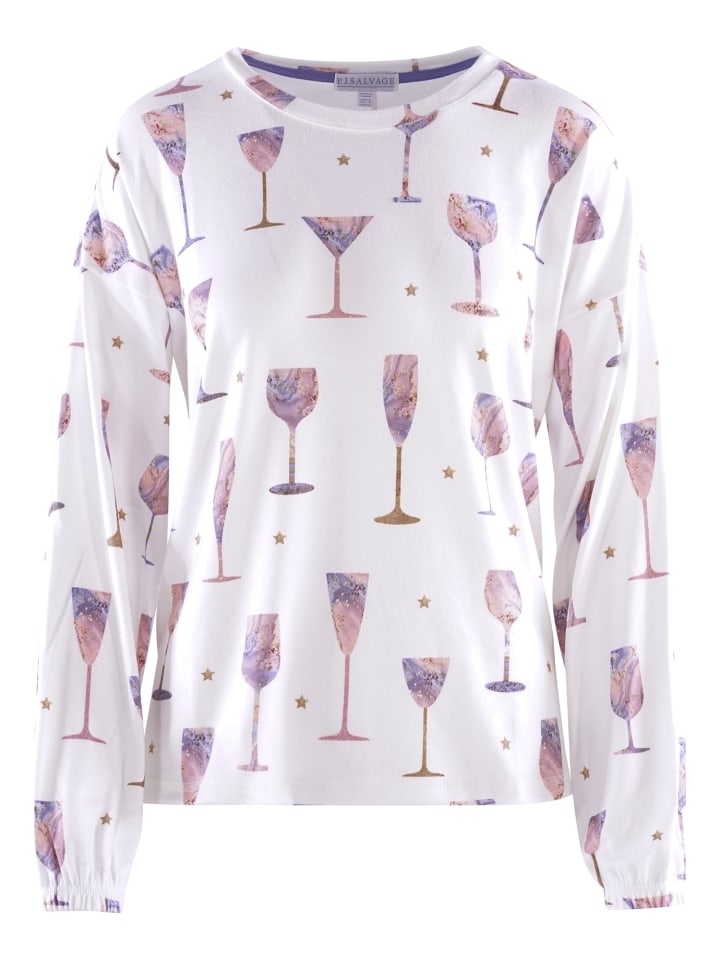 

P.J. Salvage Пижамная кофта IT'S A WINEFUL LIFE, цвет кремовый
