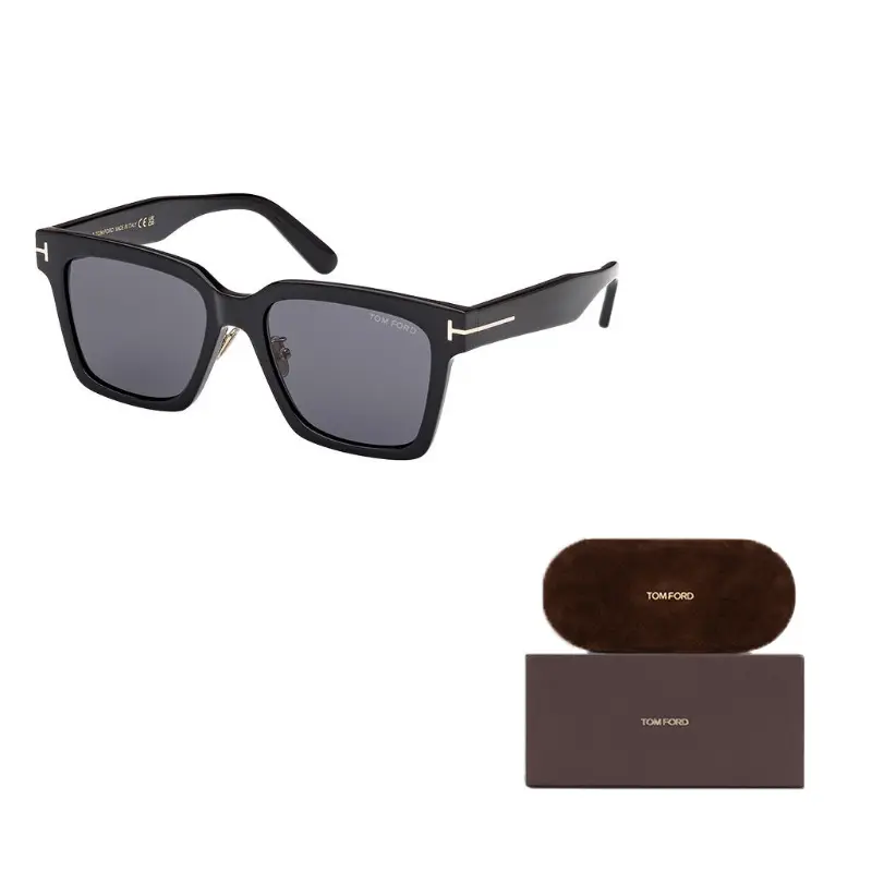 

TOM FORD Квадратные солнцезащитные очки TF Plate Frame Acetate унисекс черные, Black