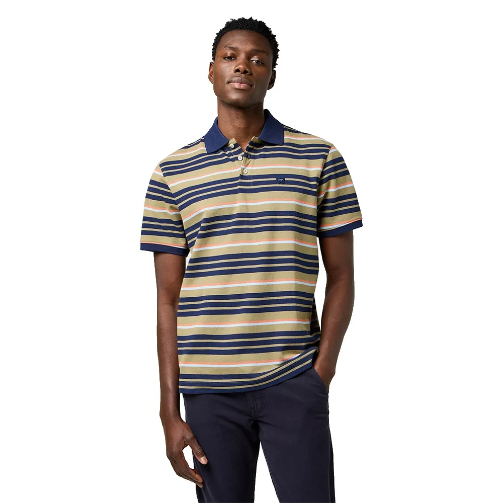 

Поло с коротким рукавом Wrangler Stripe Regular Fit, бежевый