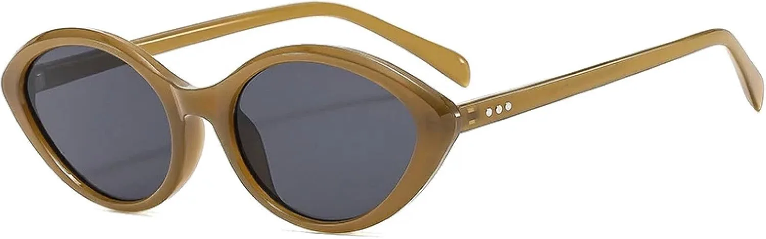 

Женские солнцезащитные очки «кошачий глаз» с градиентным затемнением, защита от УФ-излучения UV400, мужские солнцезащитные очки с заклепками DSVIGF, Olive Green Gray