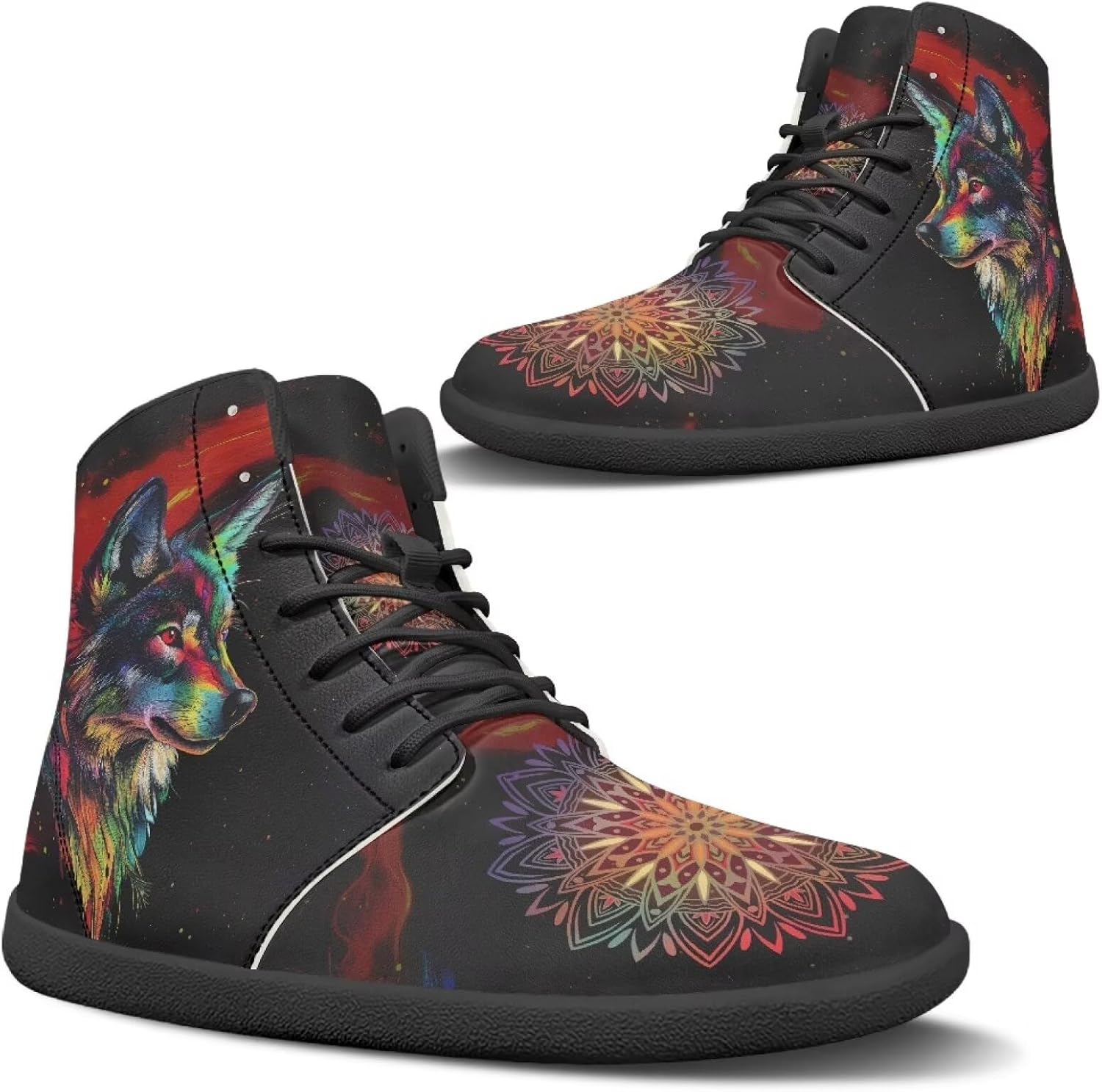 

Мужские широкие высокие кеды-босоножки, женские кроссовки для ходьбы с нулевым уклоном, повседневные кроссовки с амортизированной поддержкой голеностопа, черная подошва, размер 5-13,5 Qoiuvncy