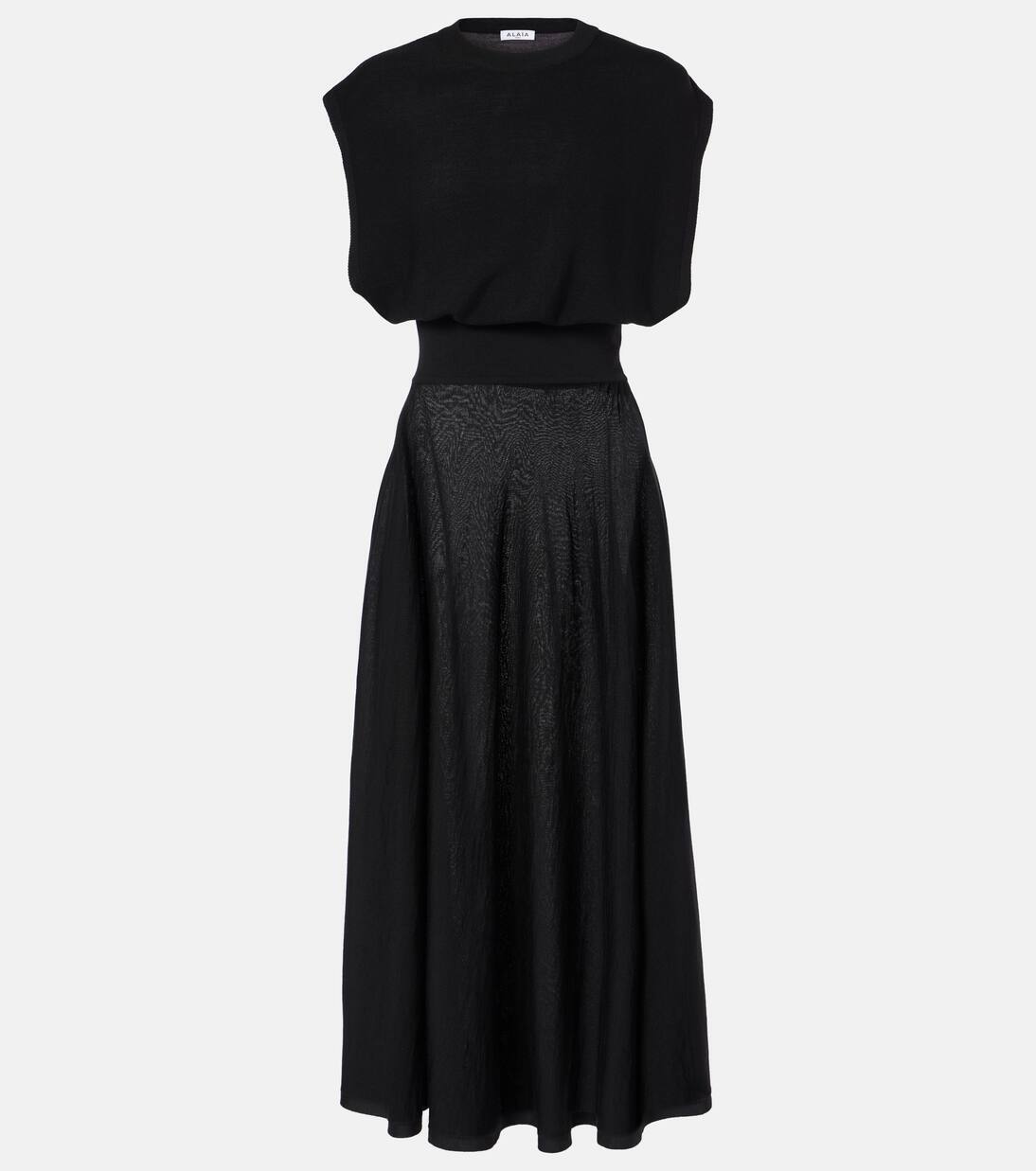 

Платье миди из смесовой шерсти Alaïa, цвет noir alaia