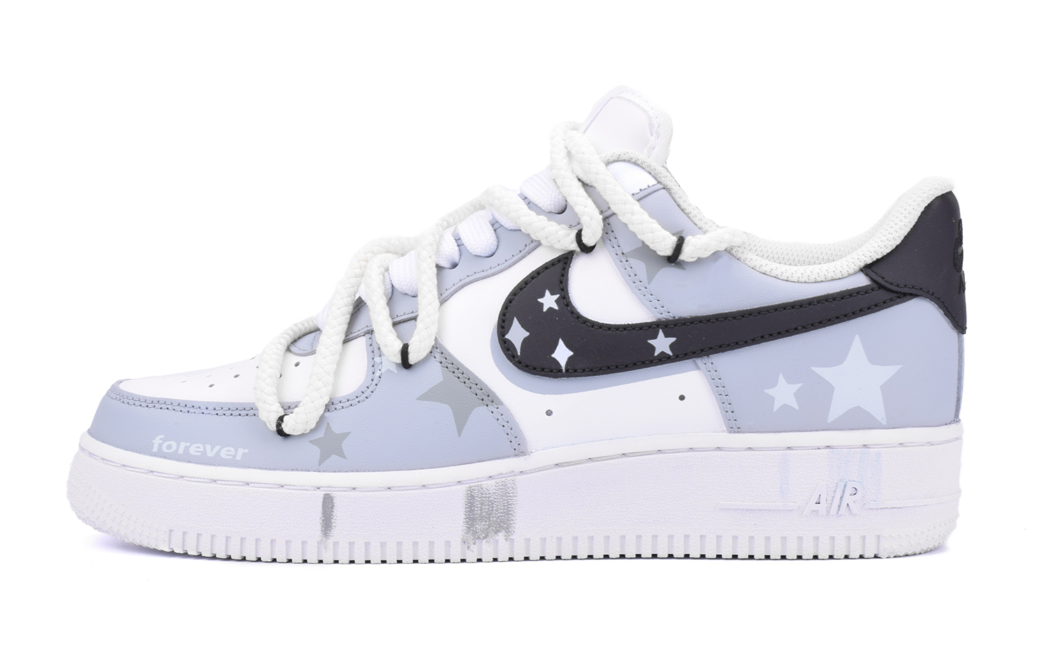 

Кроссовки Nike Air Force 1 Skateboarding Shoes Women's Low-top Gray/Black/White, серый