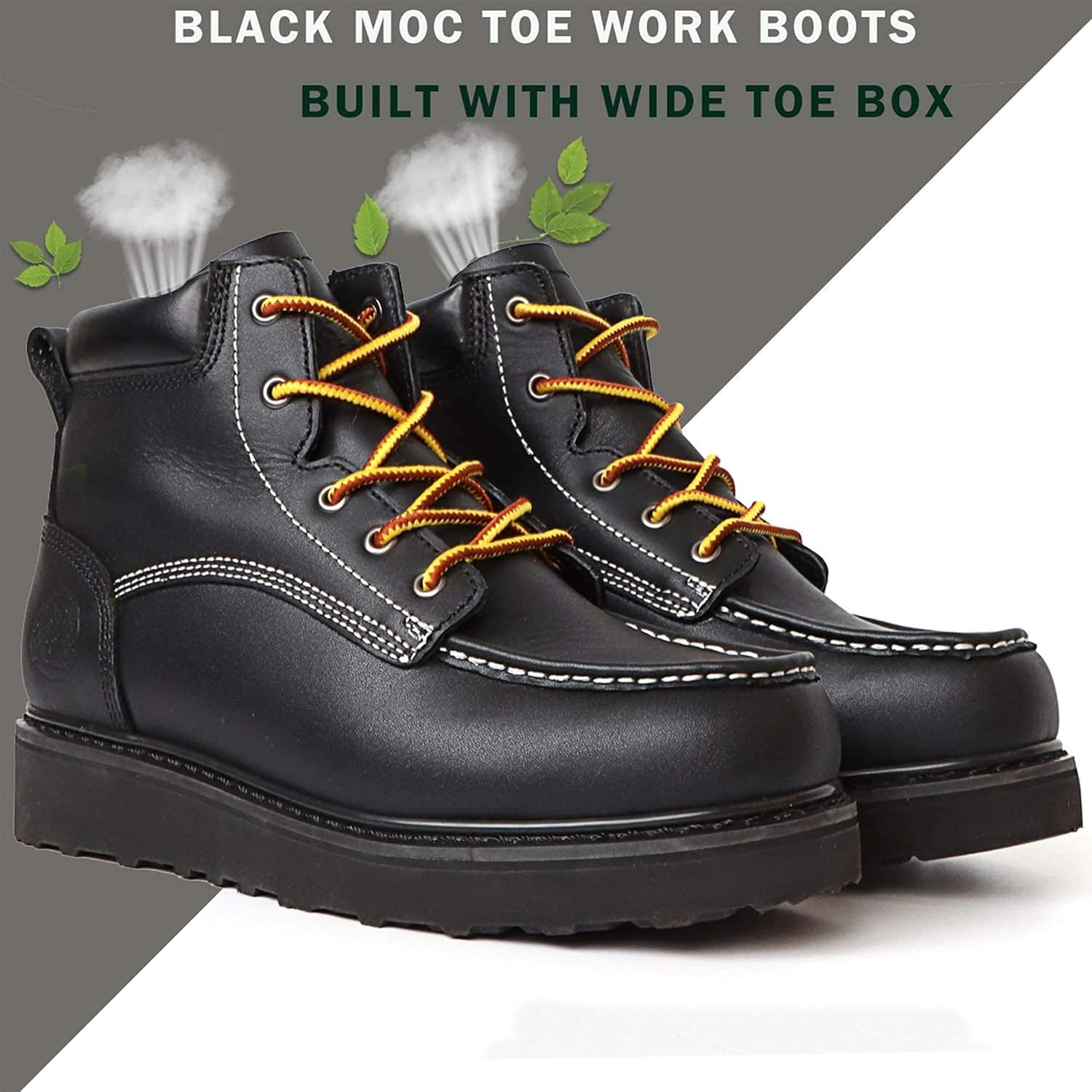 Ботинки CONRAD Men's Moc Toe Safety Work: 6 и 8 soft toe, композитный носок, водонепроницаемые, стойкие от скольжения, проколотные ботинки EH Safety, Ck304/Soft Toe — фото 3