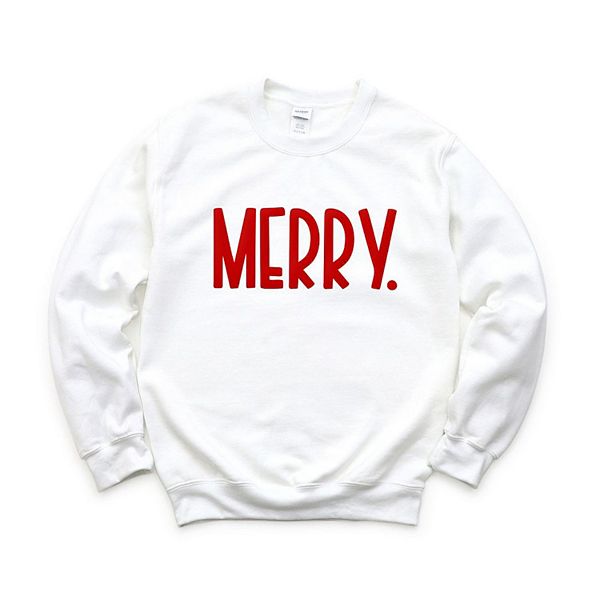 

Свитшот с принтом Merry bold word puff Simply Sage Market, White, Белый, Свитшот с принтом Merry bold word puff Simply Sage Market, White