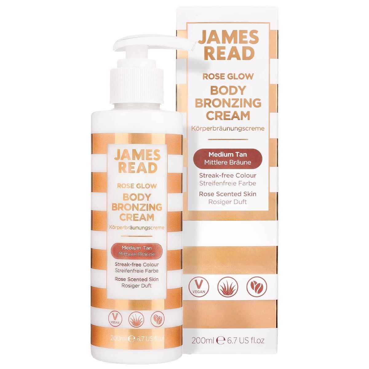 Средство для загара rose glow body bronzing cream James Read, объем 200 мл — фото 3