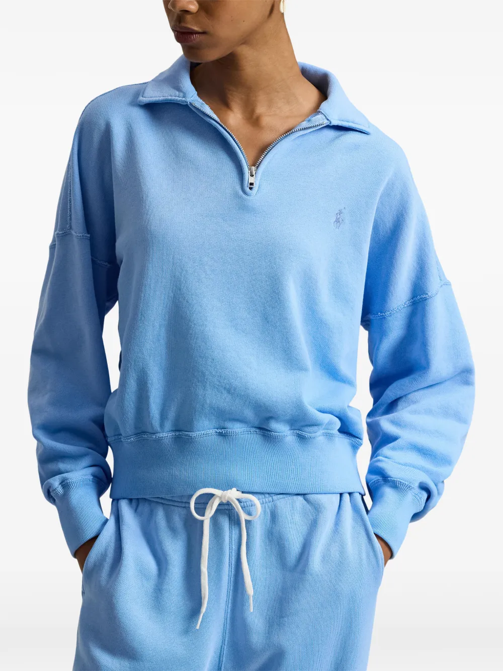 Толстовка на молнии с вышитым логотипом Polo Ralph Lauren, синий — фото 3