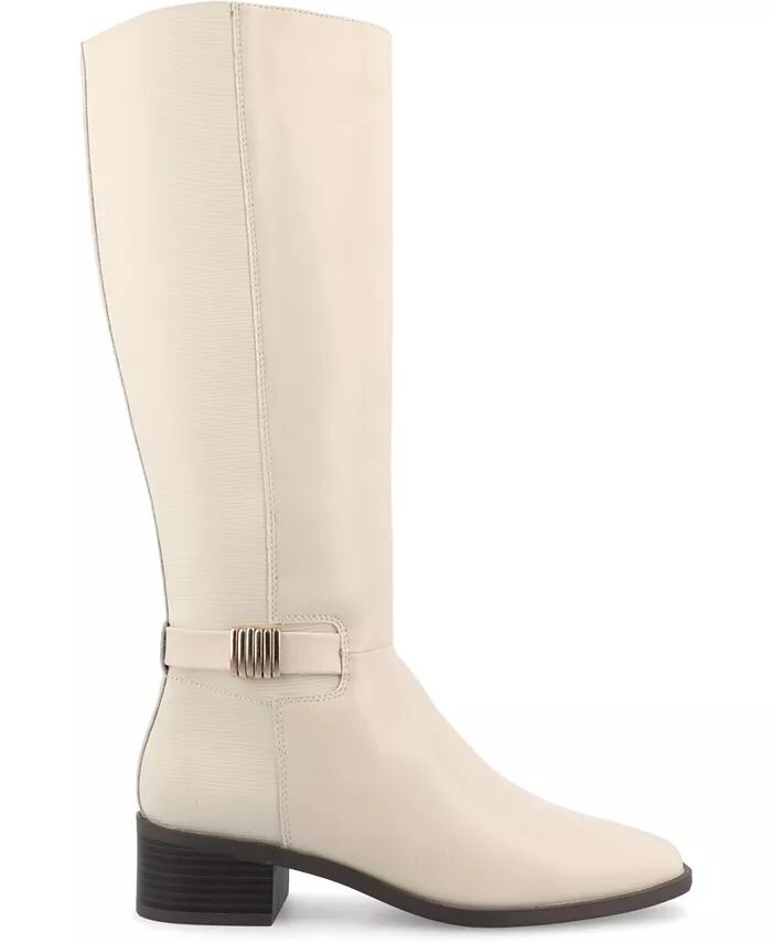 Женские сапоги Londyn Wide Width до колена для верховой езды Journee Collection, коричневый/бежевый — фото 2