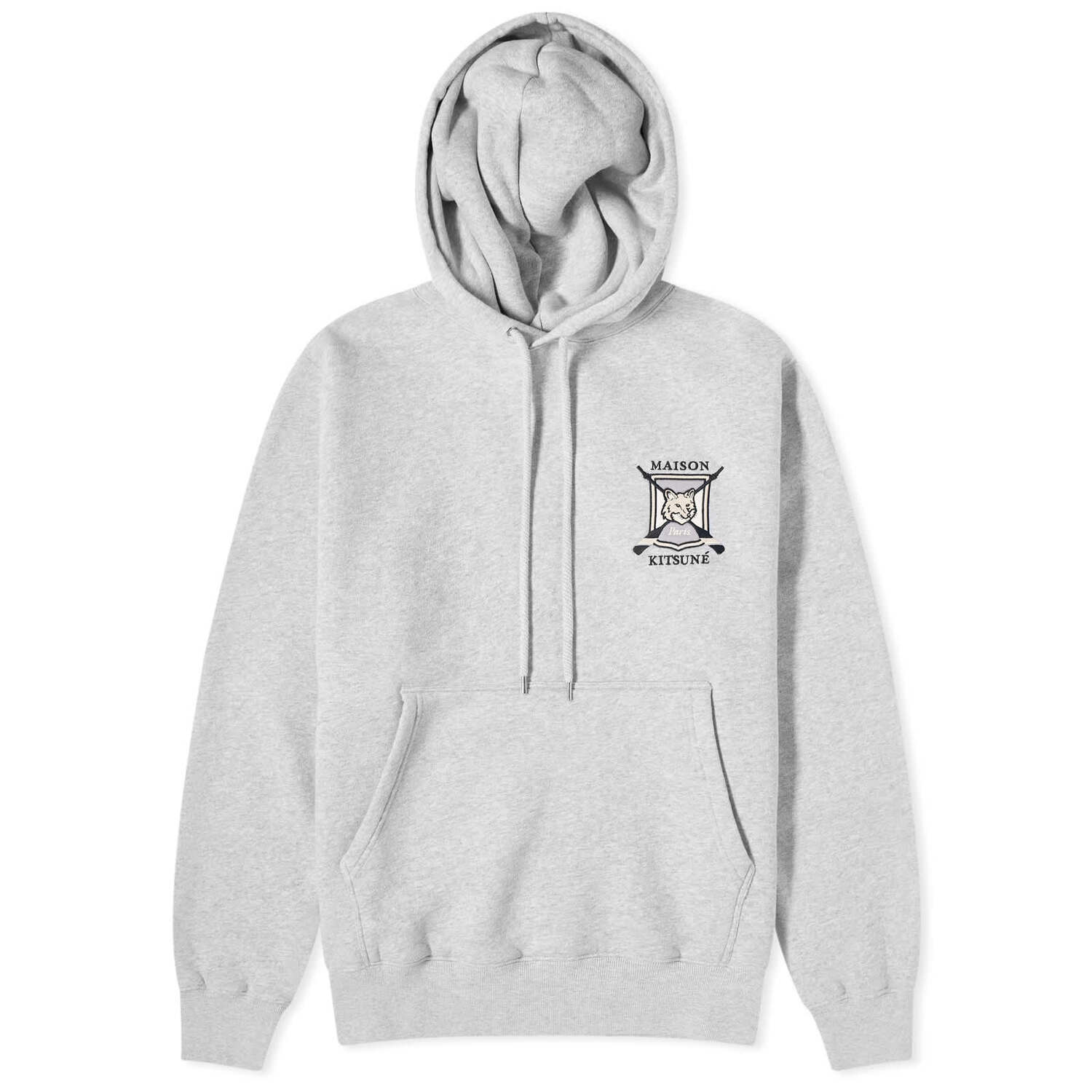 

Худи Maison Kitsune College Fox Embroidered Comfort, цвет Light Grey Melange