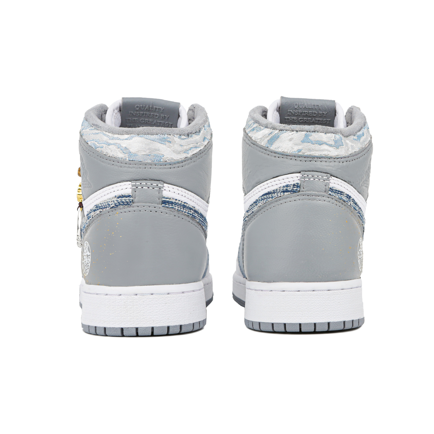 Кроссовки Air Jordan 1 Vintage Basketball Shoes Unisex High-Top Blue — фото 3