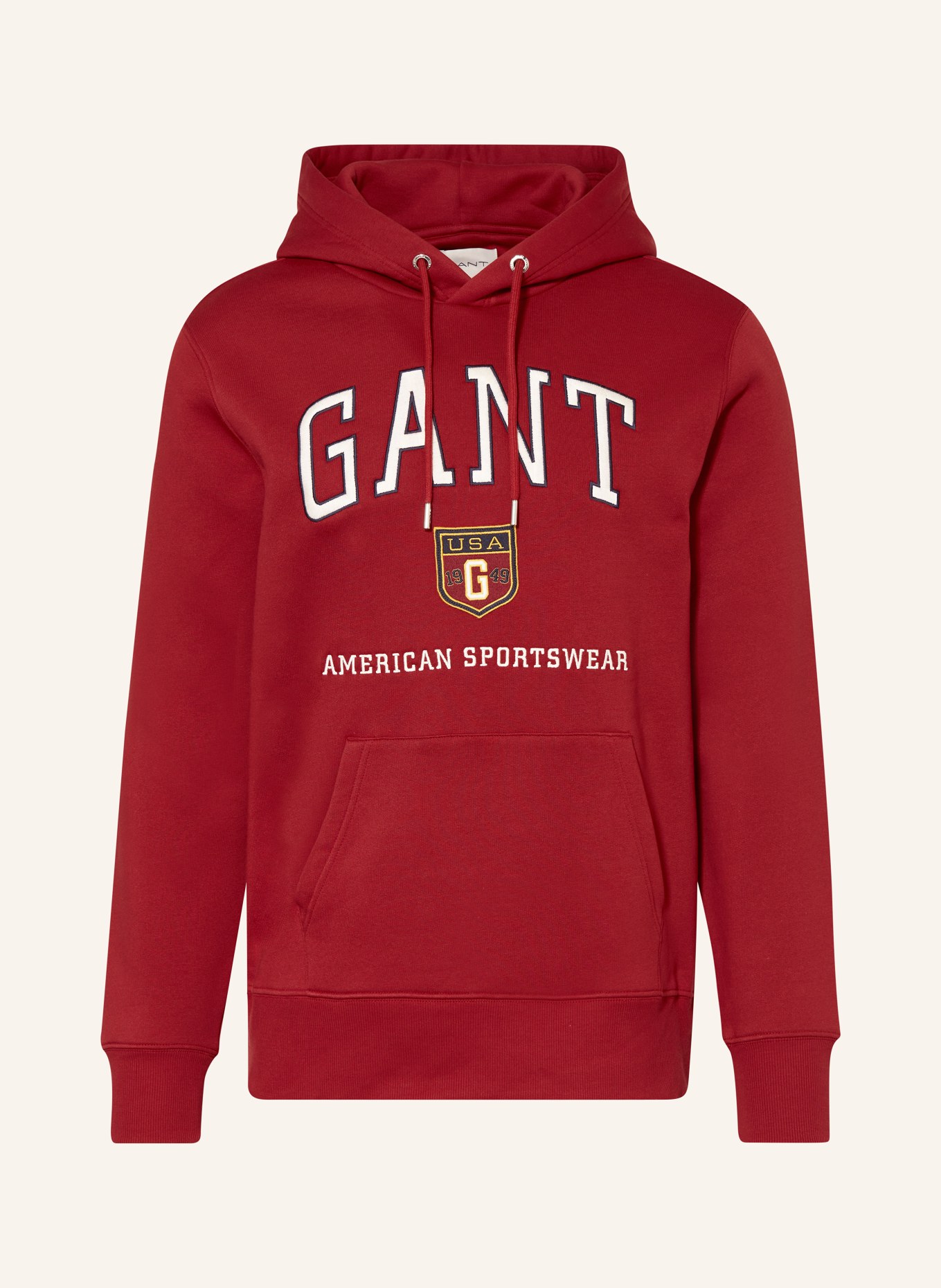 

Толстовка с капюшоном Gant, красный