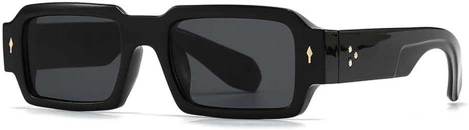 

Популярные модные женские солнцезащитные очки с заклепками, винтажные панк-очки, мужские трендовые очки с защитой от УФ-излучения UV400, сине-зеленые солнцезащитные очки TKKTLLT, Black Gray