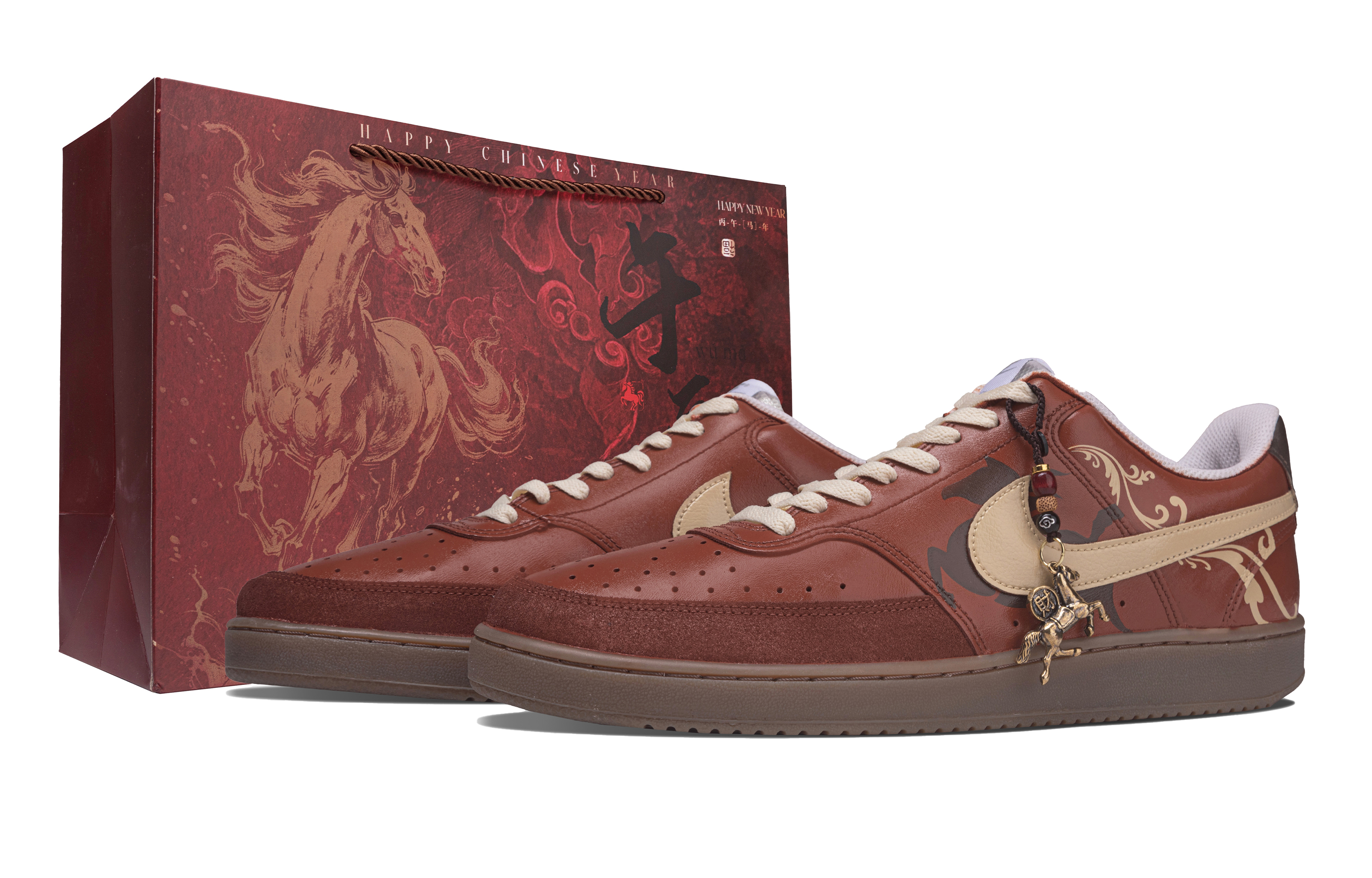 

Nike Кроссовки Court Vision Crimson Gold Shadow Abrasion Resistant Low top мужские красные