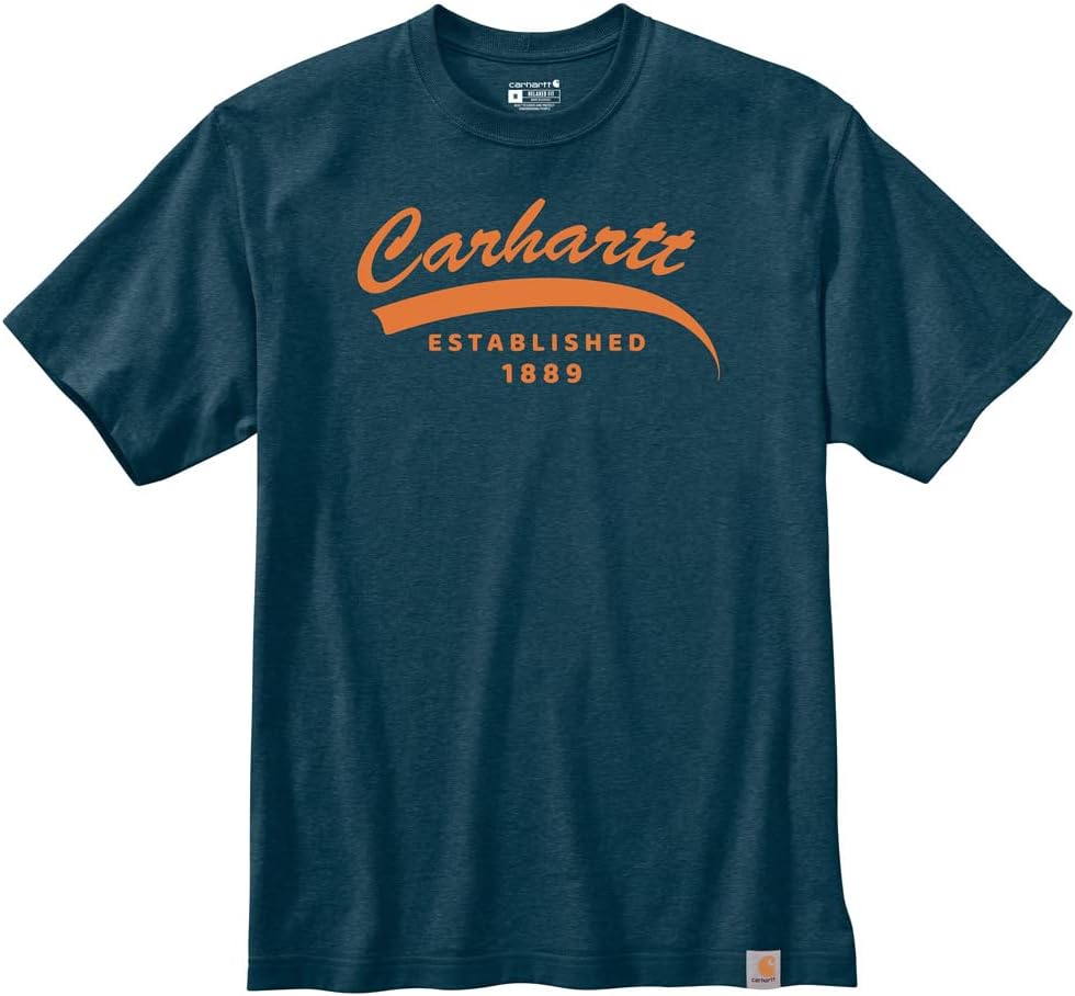

Carhartt мужская футболка 106531 Relaxed Fit с коротким рукавом и легким принтом, Blue Heather Night, Синий, Carhartt мужская футболка 106531 Relaxed Fit с коротким рукавом и легким принтом, Blue Heather Night