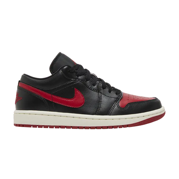Кроссовки Air Jordan Wmns Air Jordan 1 Low 'Bred Sail', черный