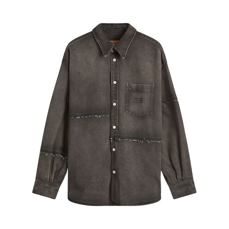 

Рубашка MM6 Maison Margiela Faded Denim Logo Shirt Grey, серый