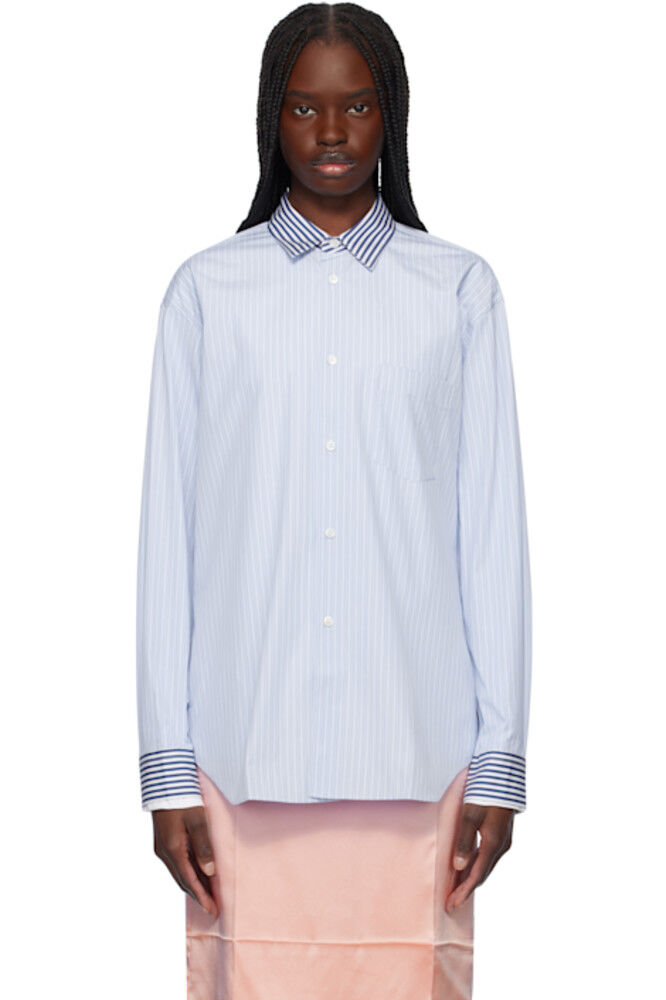 

Рубашка из полосатого хлопкового поплина синего цвета Comme des Garçons Shirt