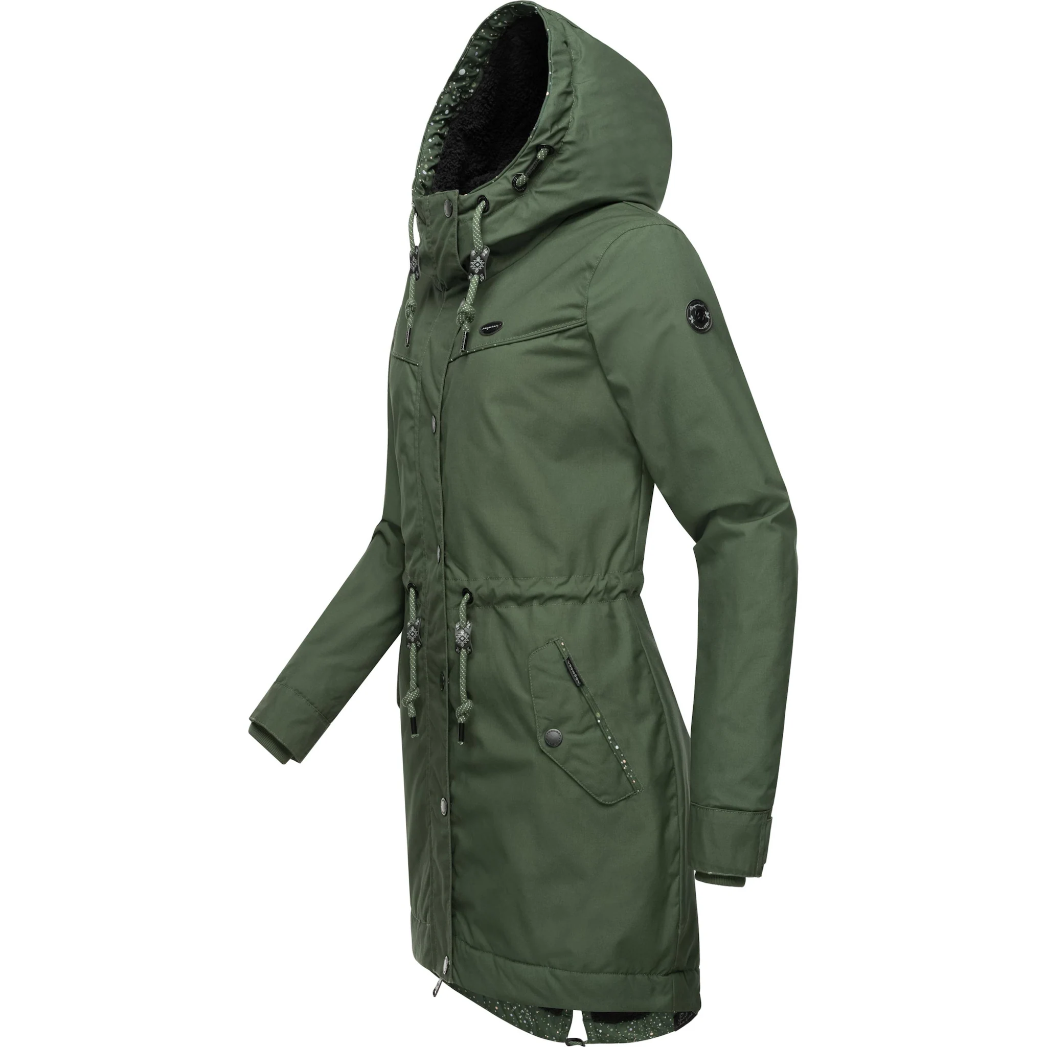 

Зимняя куртка Ragwear "YM-Canny", с капюшоном, стильное женское полупальто-парка с капюшоном, зеленый