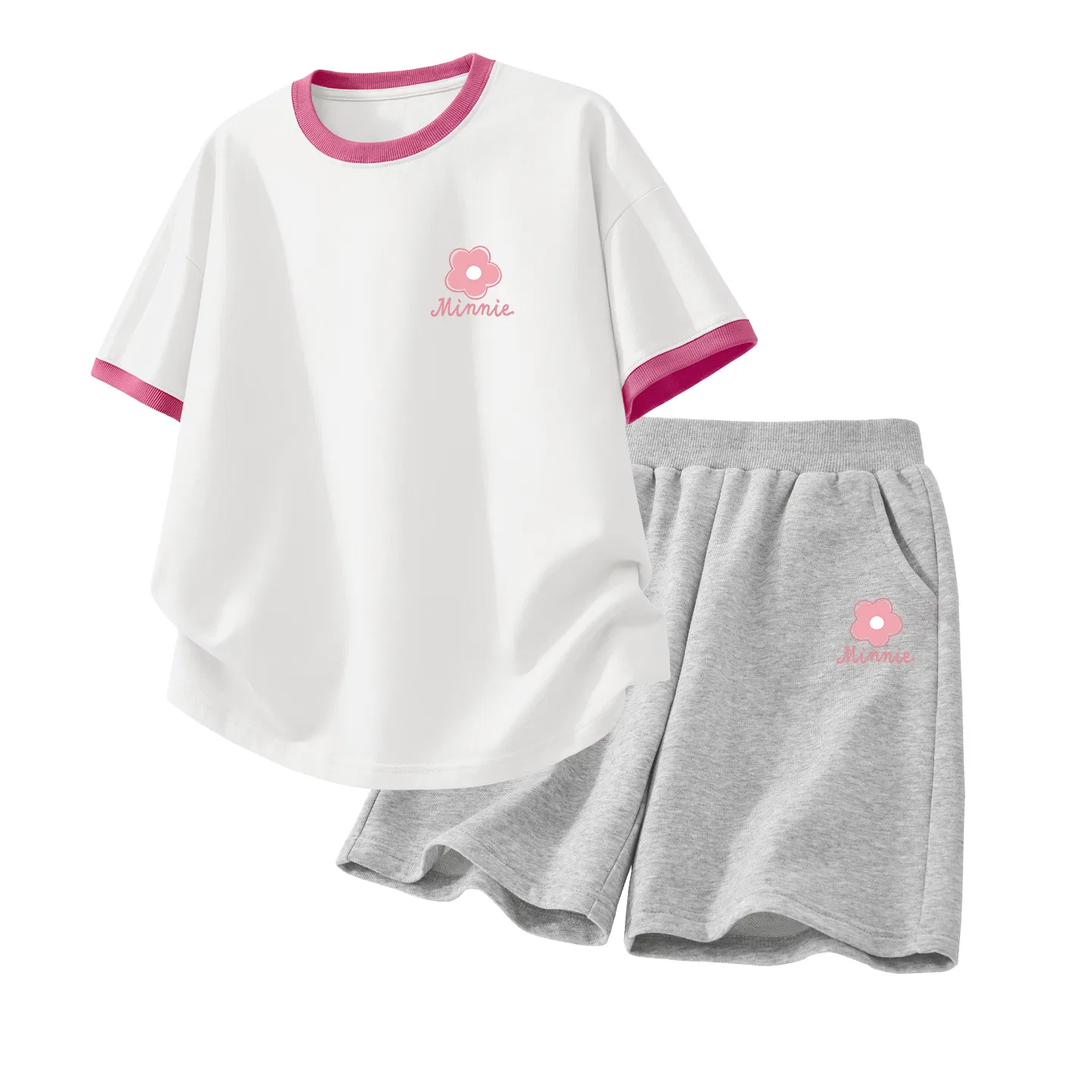 Детский спортивный костюм Casual Sportswear 2 Piece Set Disney, DiF Small Flower K White Red+DiF Small Flower K Gray