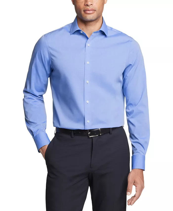

Мужская классическая рубашка TH Flex Essentials Regular Fit с защитой от складок и эластичной тканью Tommy Hilfiger, синий