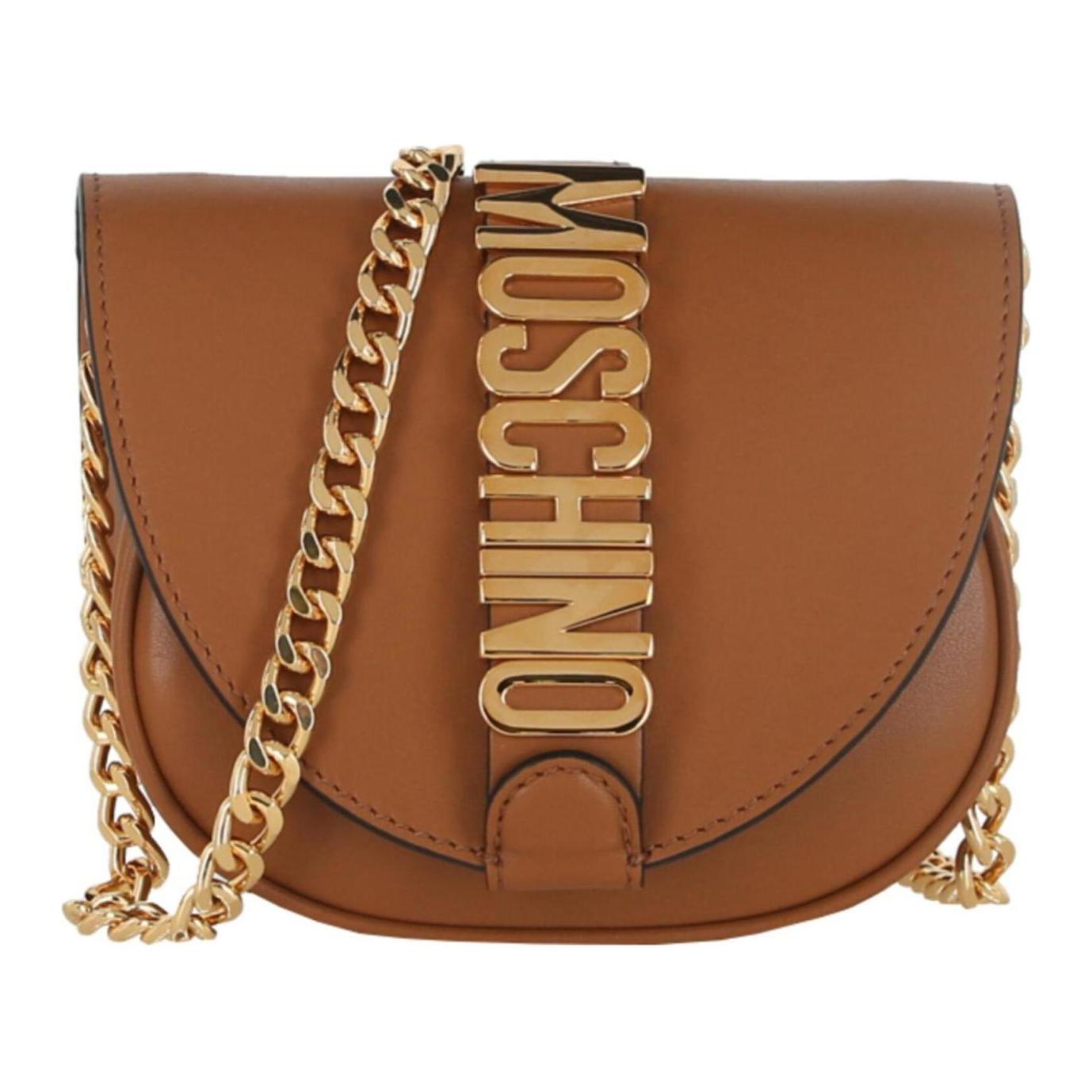 

Кожаная поясная сумка через плечо женская коричневая MOSCHINO