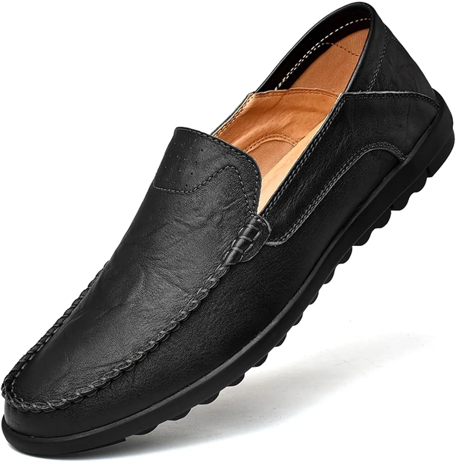Мокасины кожаные для мужчин, Black DHFIRUFSHLO