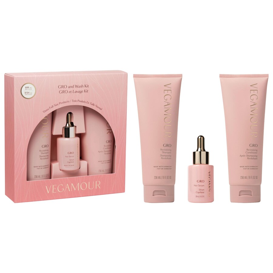 

Подарочный набор для волос GRO: сыворотка для волос, шампунь и кондиционер Vegamour