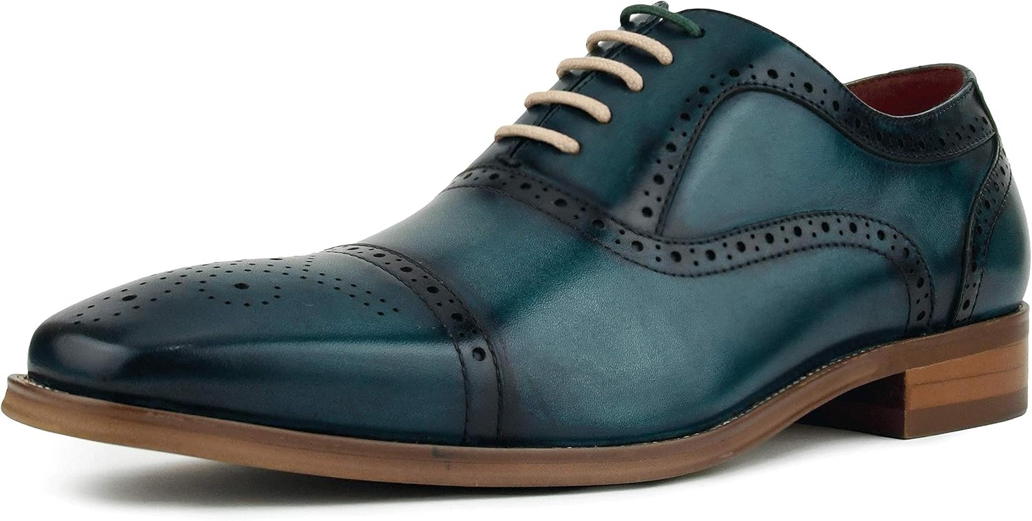 

Мужские туфли Asher Green AG114 из натуральной кожи, оксфорды, с носком типа кап, на шнуровке, броги - бирюзовые, светло-коричневые, коричневые, зеленые, серые