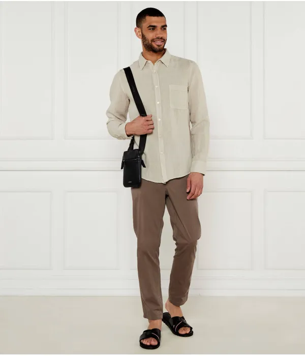 Элегантная льняная рубашка_6 Regular fit Boss Orange, бежевый — фото 2
