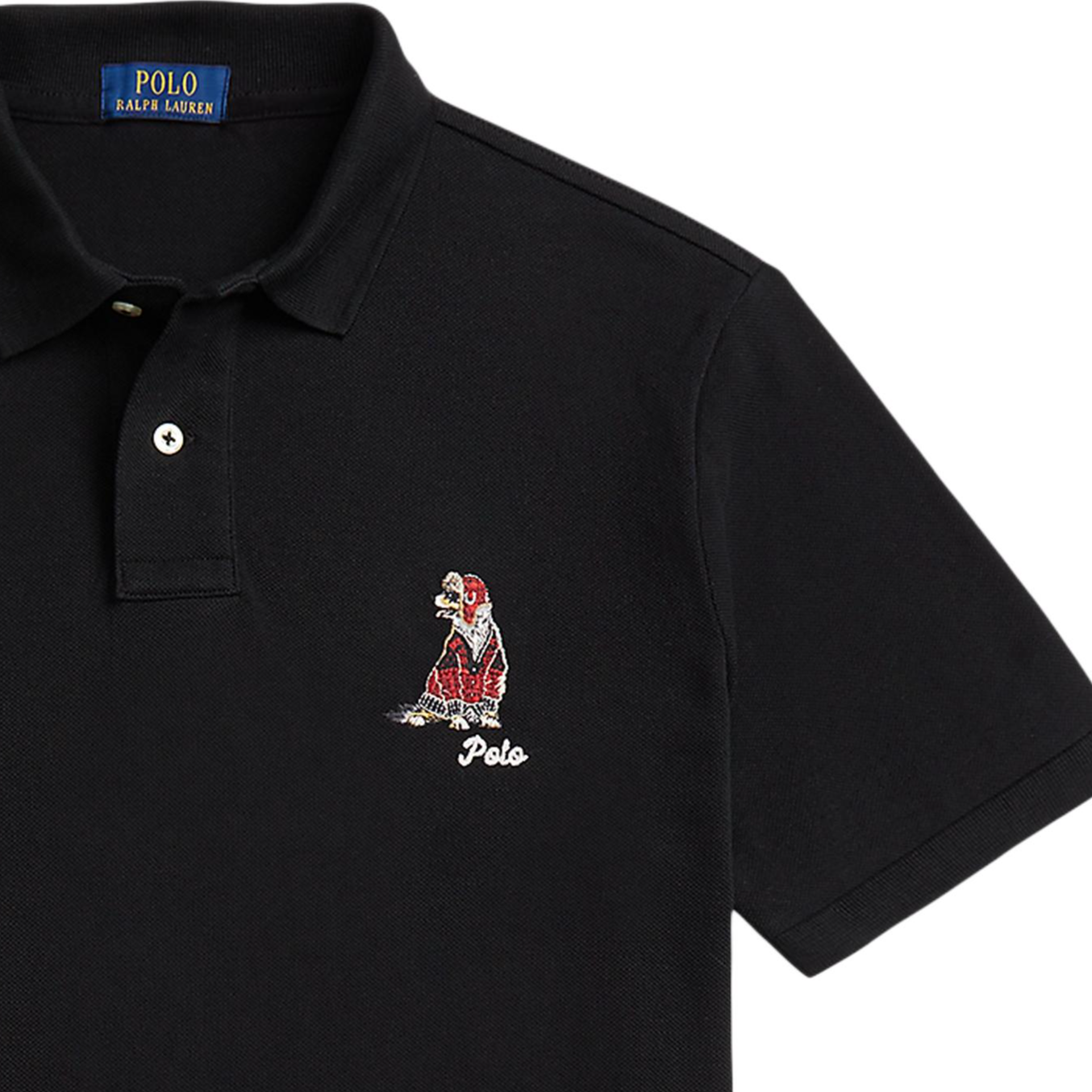 Поло с вышивкой собаки Polo Ralph Lauren, черный — фото 4