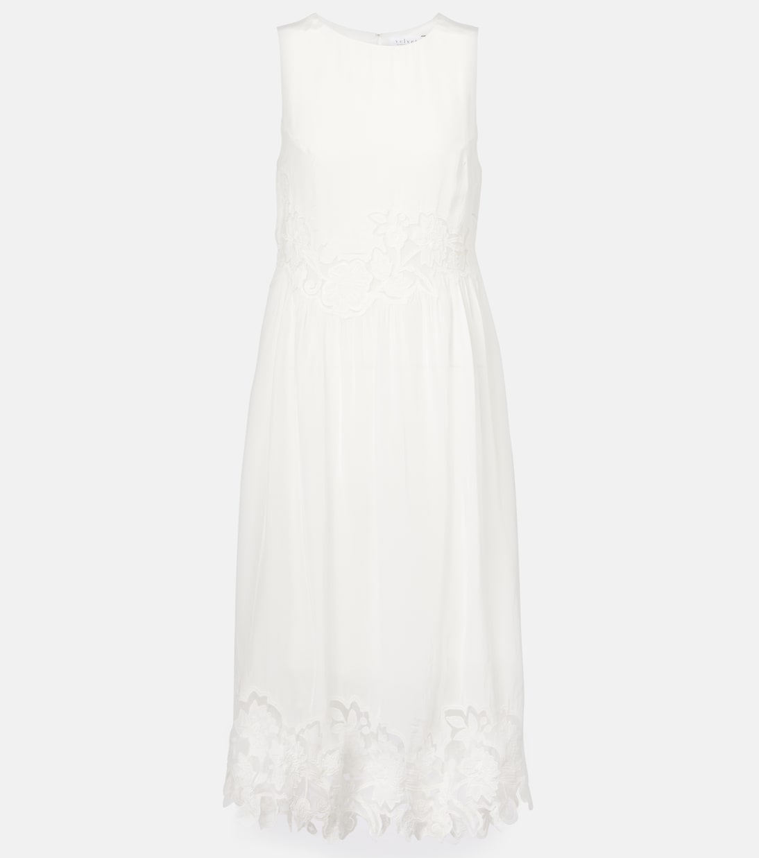 

Платье миди Bianca с кружевной отделкой Velvet, кремовый