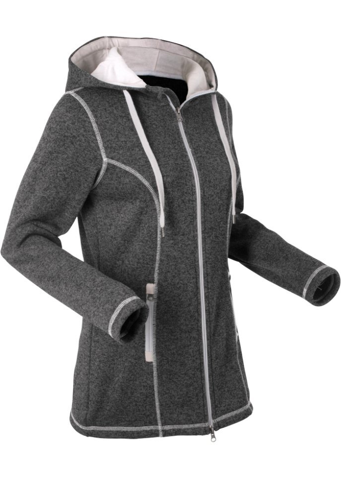 

Вязаная флисовая куртка Bpc Bonprix Collection, серый