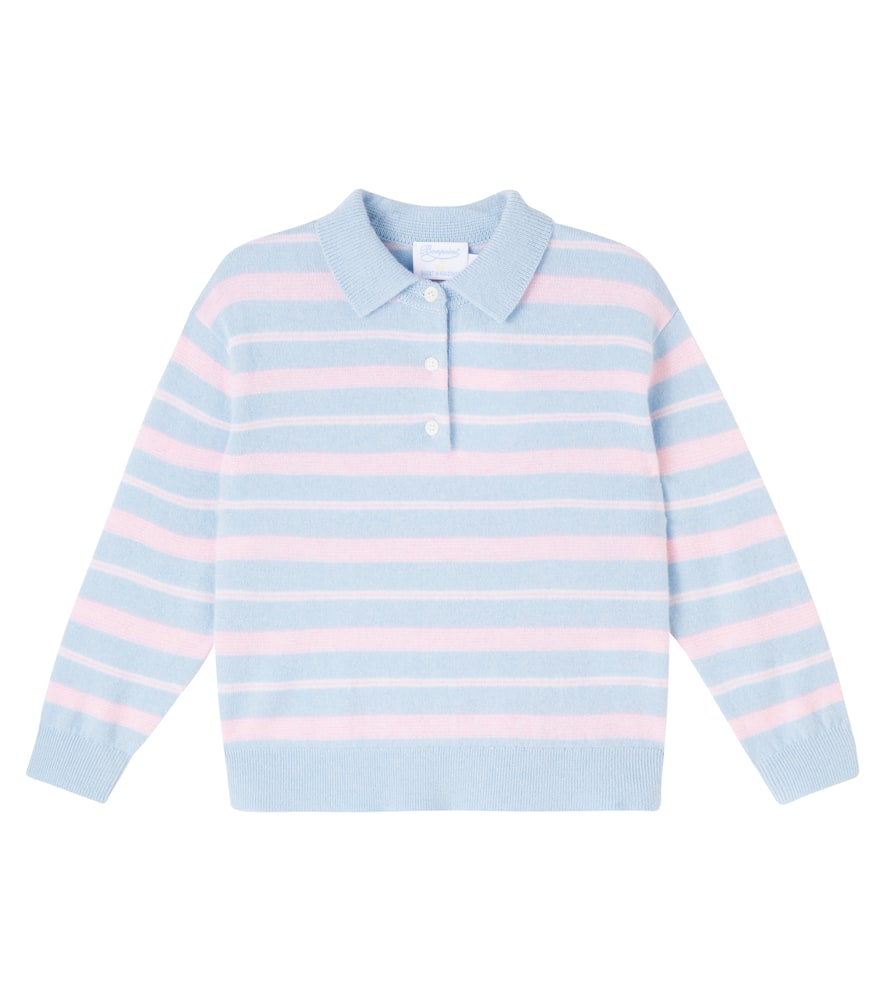 

Гостевой свитер Louie в полоску из кашемира Bonpoint, Ra Bleu Aqua