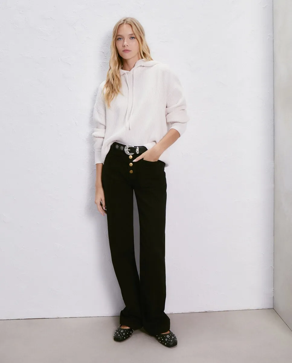 

Женский свитер из синели с капюшоном Easy Wear, цвет 120 Crudo
