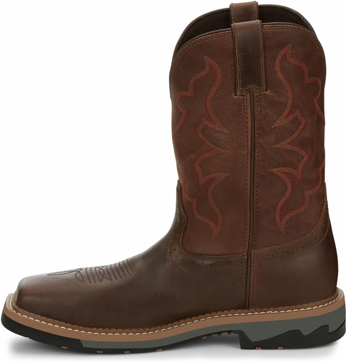 Мужские ботинки Justin Men's Boot Barn Carbide Western Work с композитным носком - Mj2201, коричневый — фото 3
