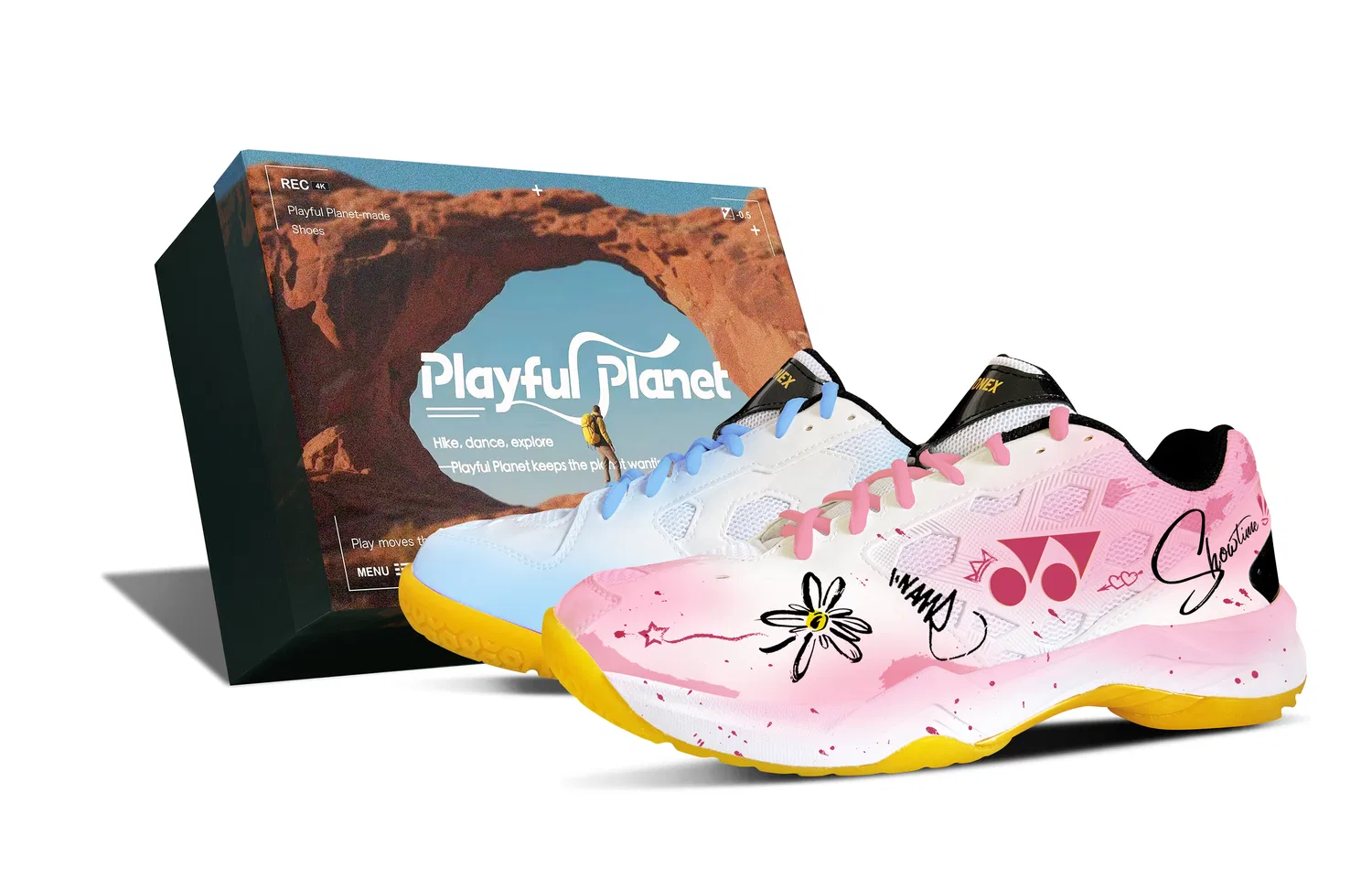 Кроссовки для бадминтона YONEX Power Cushion Pink Blue