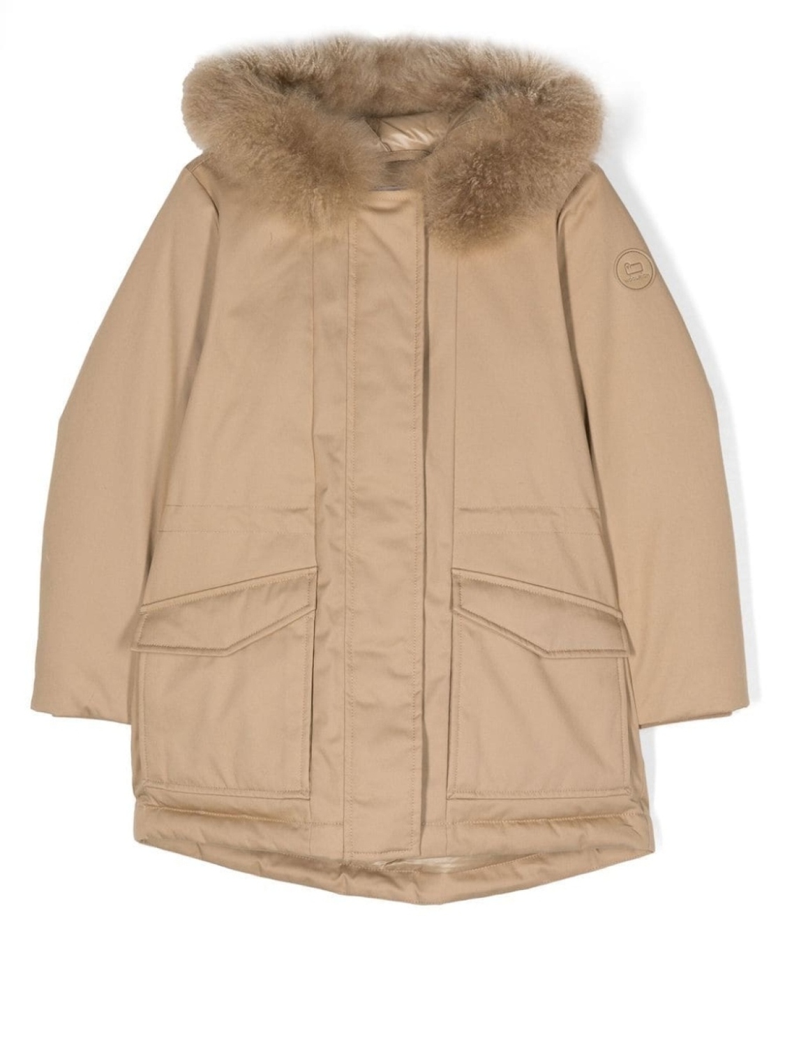 

Пуховик с капюшоном Woolrich Kids, нейтральный цвет
