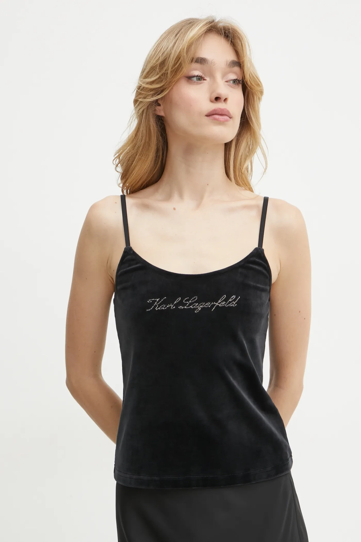 

Бархатный топ Karl Lagerfeld, черный