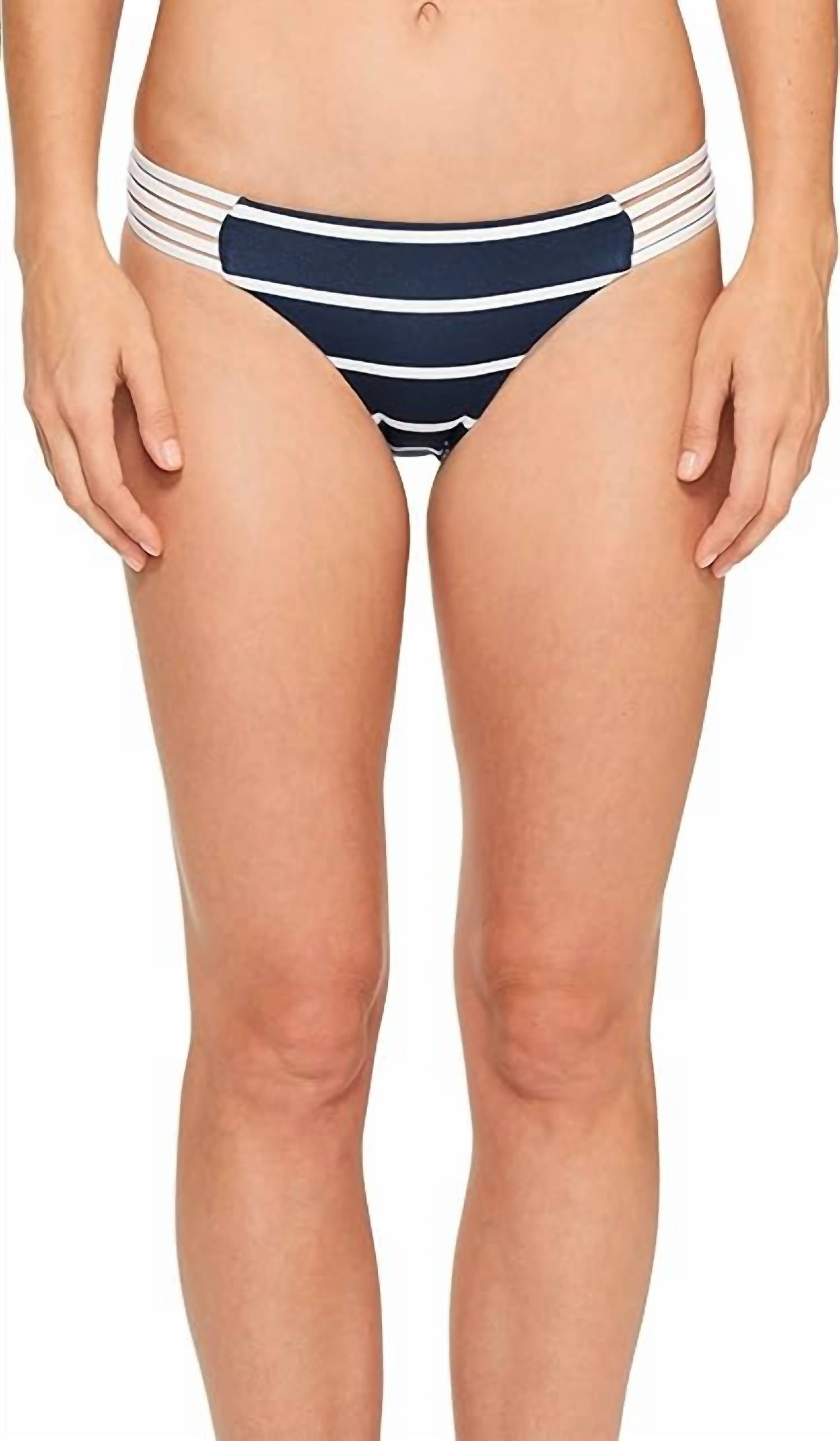

Бикини-трусики Castaway в полоску с рюшами, цвет индиго Seafolly