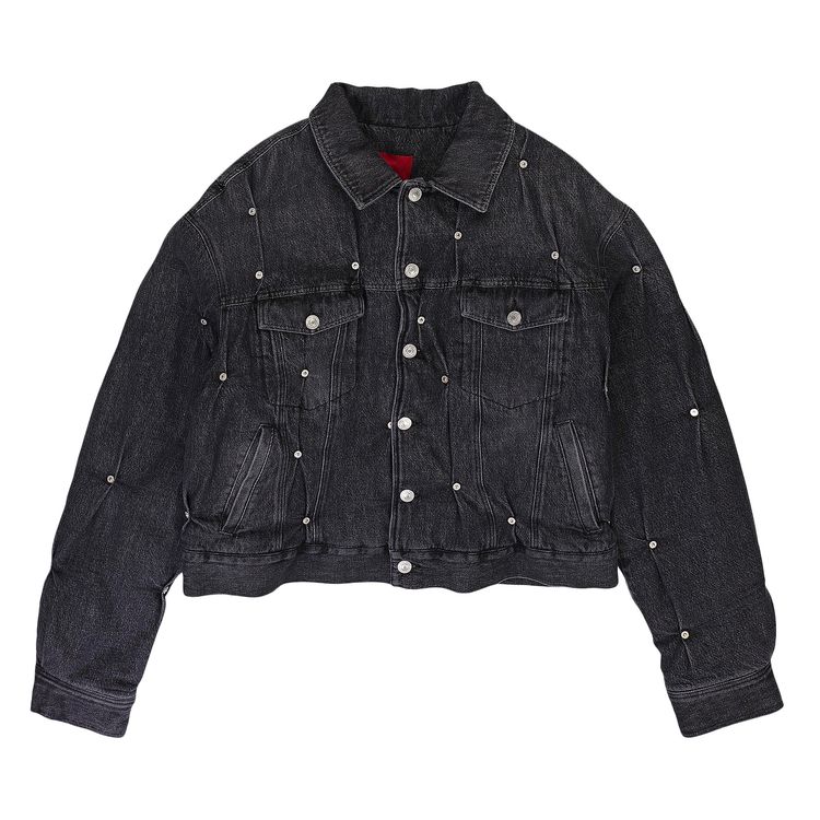 

Куртка KUSIKOHC Padded Multi Rivet Denim Jacket 'Black', черный