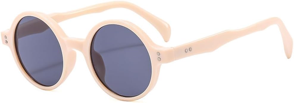 

Круглые панк-солнцезащитные очки для женщин и мужчин с защитой от УФ-излучения UV400, предназначенные для занятий спортом на открытом воздухе, бега и езды на велосипеде UYPTK, Beige