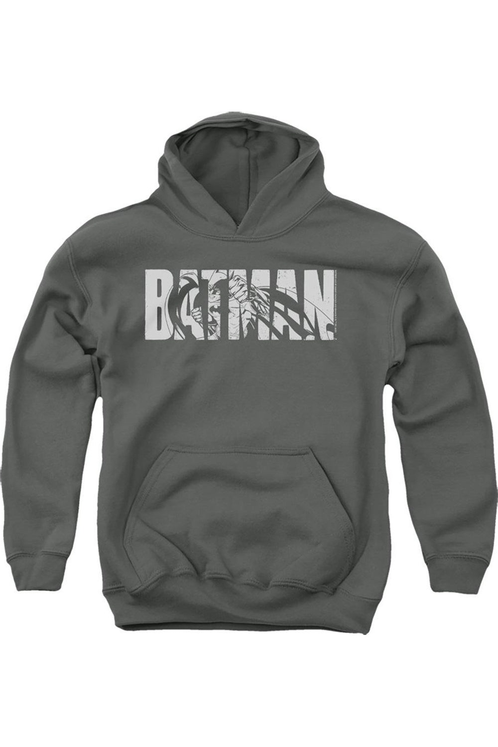 

Толстовка с капюшоном и надписью «Бэтмен» серого цвета для молодежи Gildan