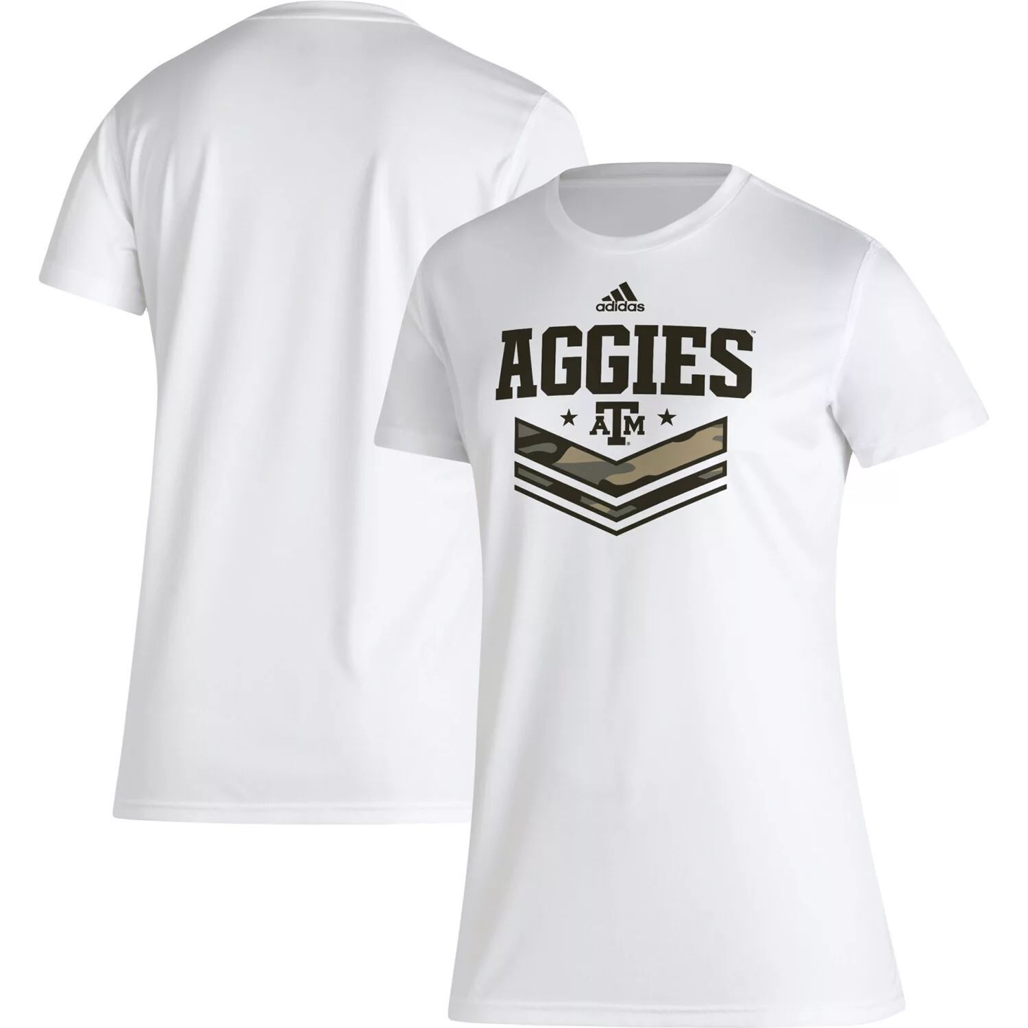 

Женская белая футболка adidas Texas A&M Aggies Military Appreciation AEROREADY adidas, Белый, Женская белая футболка adidas Texas A&M Aggies Military Appreciation AEROREADY adidas