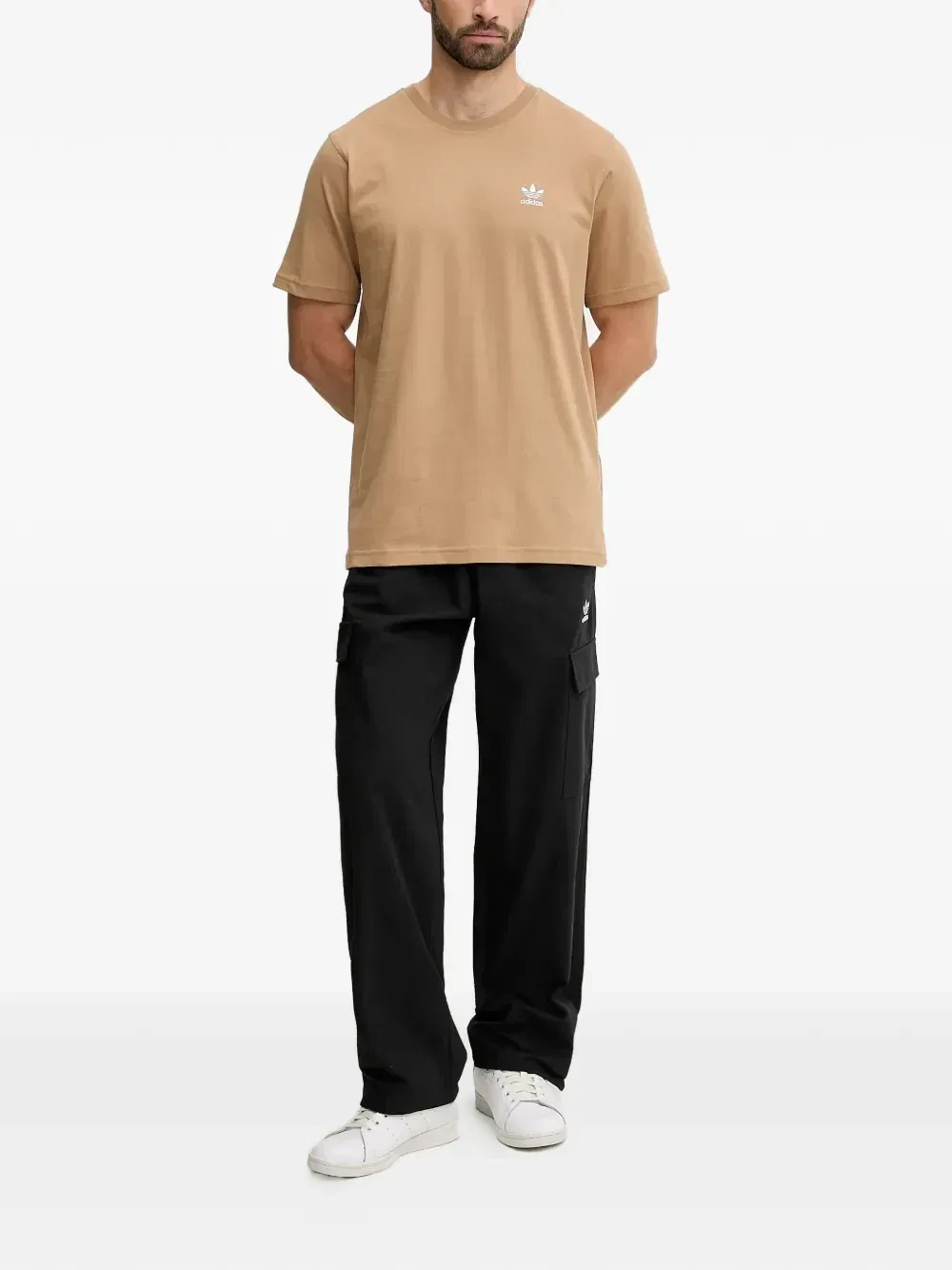 Карго-брюки из рипстопа с вышитым логотипом Adidas, черный — фото 2